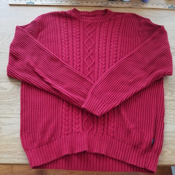 Chaps Denim Men's Long Sleeve Sweater Large Red Cotton EUC - Picture 2 of 9